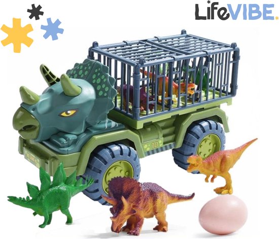 LifeVibe® Dinosaurus graafmachine Speelgoed auto - Dino graafmachine - Inclusief Attributen - Auto Speelgoed Jongens