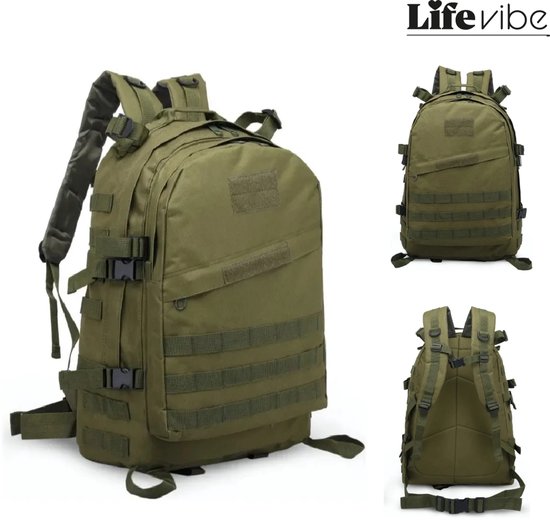 LifeVibe® Tactical Leger Rugzak 40L - Backpack Groen - Waterdichte Outdoor Rugzak - Kamperen