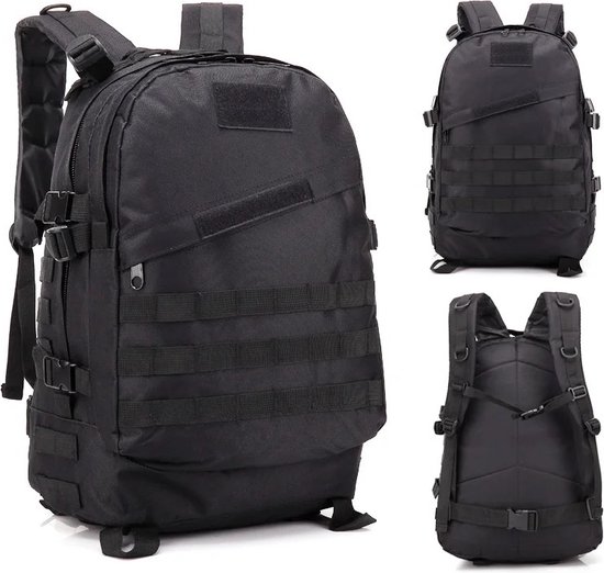 Leger rugzak zwart- Waterdichte zwarte rugzak - Outdoor - Kamperen - Backpack